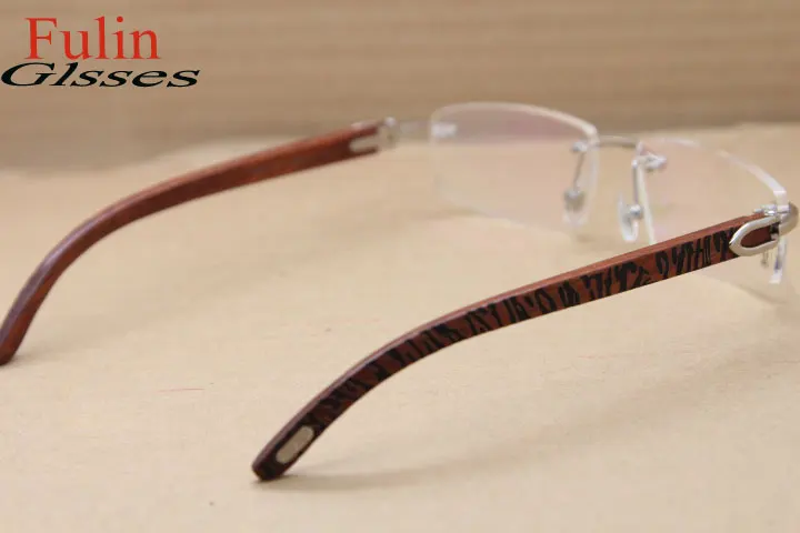 Wood Rimless Eyeglasses T8100905 Gold 