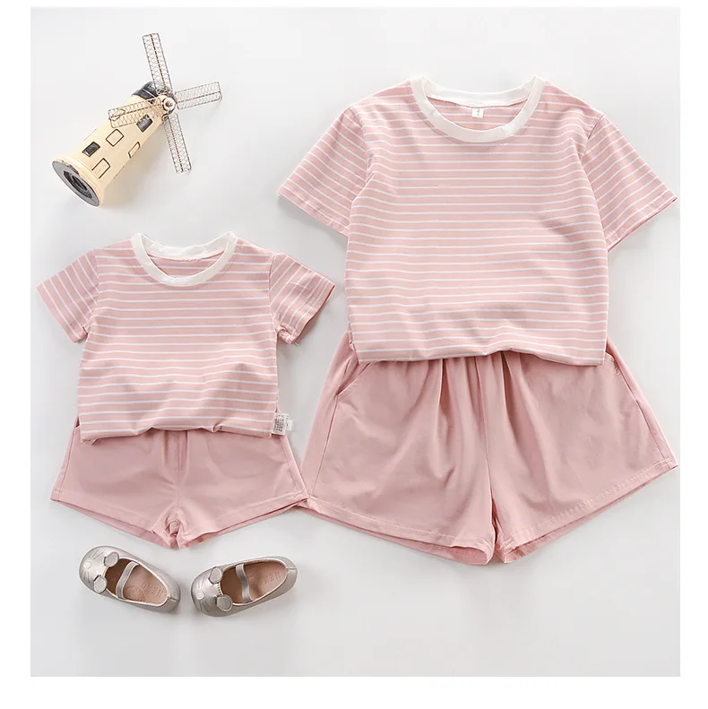 

striped matching mother daughter pajamas mommy and me sleepwear family look mom mum baby pyjamas family matching outfits summer