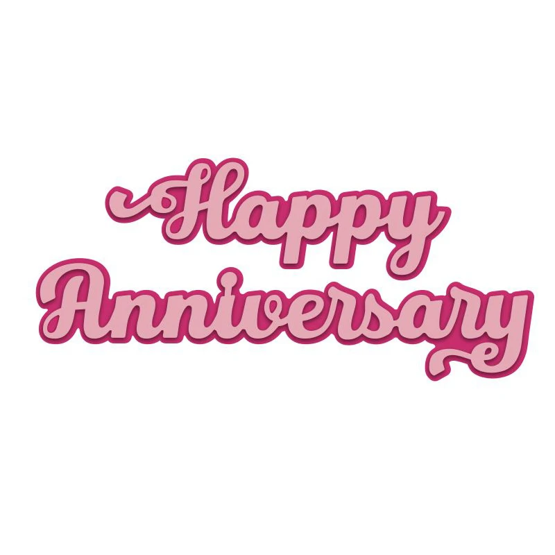 

Happy Aniversary" Metal Cutting Die Scrapbooking Template Paper Card Album Photo Making Embossing Handmade Decoration Stencil