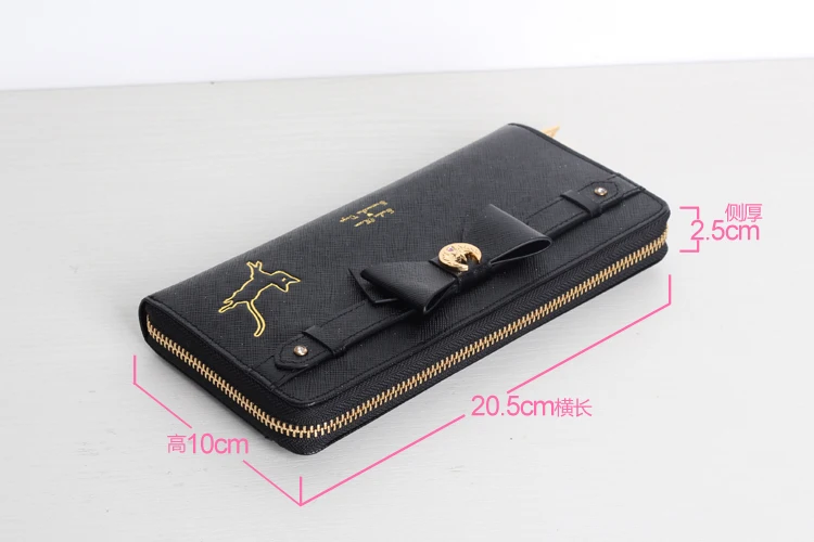 

1 piece black long Samantha Vega Sailor Moon Luna Bronzing Cat Wallet Kawaii Long Purse Cute Ladies PU Leather Wallet day clutch