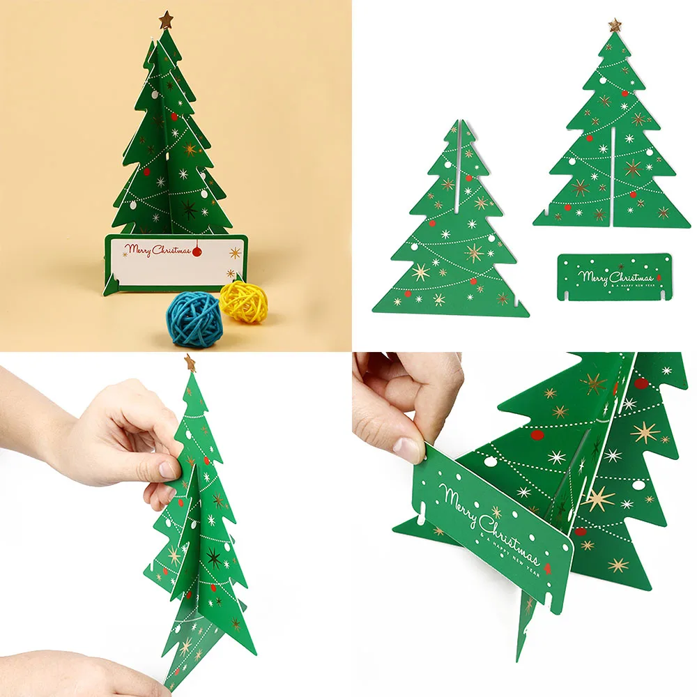 

1 Pcs Pop Up 3D Christmas Cards Birthday Thanks Greeting Anniversary Card Multi-style Handmade Merry Christmas Cards