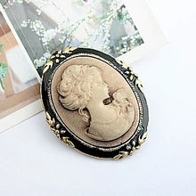 Vintage plateado traje retro broche PIN para hijab para mujer camafeo clásico Broch camisa Collar accesorios joyería AX014