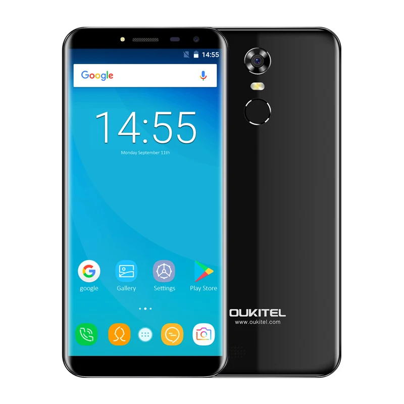 Oukitel C8 4g телефон 18:9 соотношение 5," дисплей бесконечности смартфон 3000 мАч 13 МП+ 5 Мп 2 Гб Ram 16 Гб Rom отпечаток пальца мобильный телефон - Цвет: Black