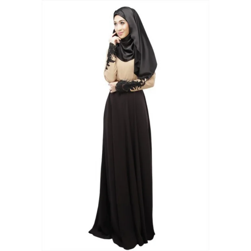 Women Kaftan Abaya Jilbab Islamic Muslim Lace Embroidered Women Maxi...