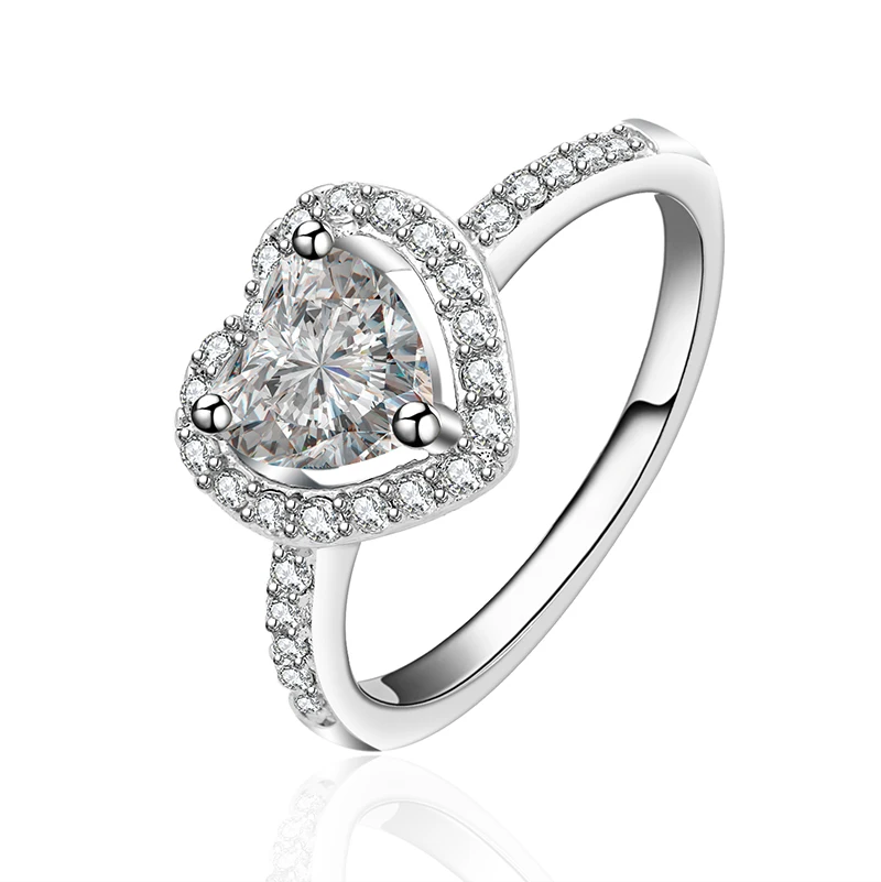 Anel Engagement Ring Wedding Rings For Women Wedding Band CZ Diamond Jewelry Heart Zirconia Jewellery Feminino Aneis Lucky Sonny