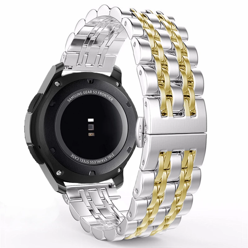Ремешок для часов из нержавеющей стали для samsung Galaxy Watch 42 мм 46 мм сменный ремешок для samsung gear S2 S3 Classic/Frontier