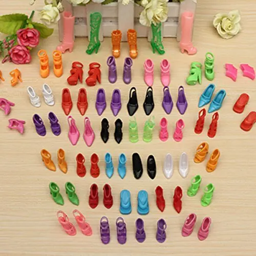

20pcs Doll Shoes Multiple Styles Heels Sandals For Barbiees Dolls shoes