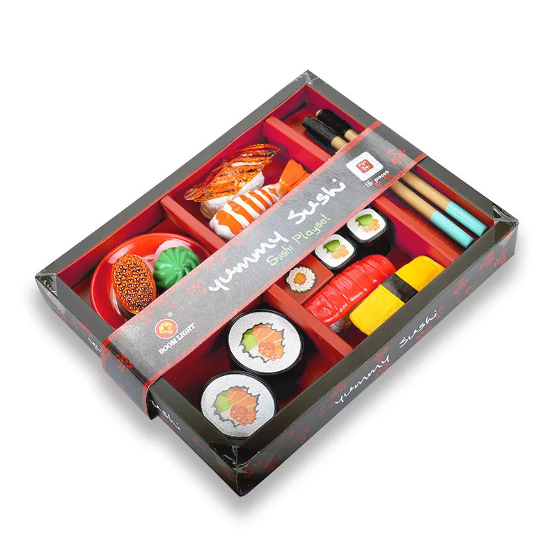 Brinquedo de Aprendizagem Crianças Precoce Japonês Sushi Modelo Puzzle Fingir Jogar Brinquedos Como Presentes 13 Pçs Pvc Simulação Comida Cozinha Conjunto 4 Crianças brinquedo de aprendizagem precoce japonês sushi