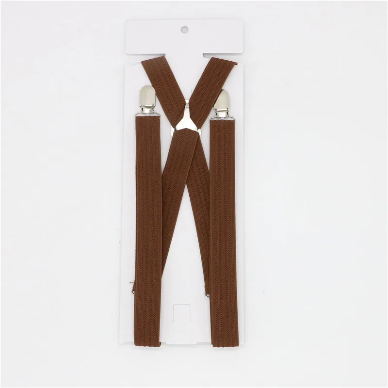 4 Clips Solid Men's Suspenders 2.5cm Width Women's Pants With Adjustable Suspenders Triangle Metal Cross