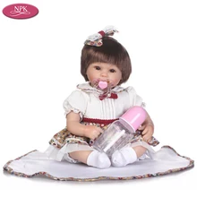 NPK Silikon Reborn Mädchen Baby Puppe Realistische Newborn Babys Prinzessin Kleinkind Mode Puppen Spielzeug für Mädchen Brinquedo Menina 40CM(China)
