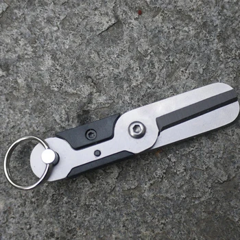 

Steel Mini Survival Spring EDC Scissor Gadget Keychain Cutter Spring Gear Pocket Ring Fold Scissor Cut Latch Survival Kit Travel