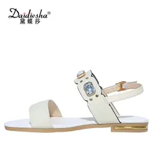 Daidiesha 2018 Summer Plus Size 33-43 Back strap Sandals Female Solid Colors Shoes Ankle strap Ladies Crystal Sandals Footwear