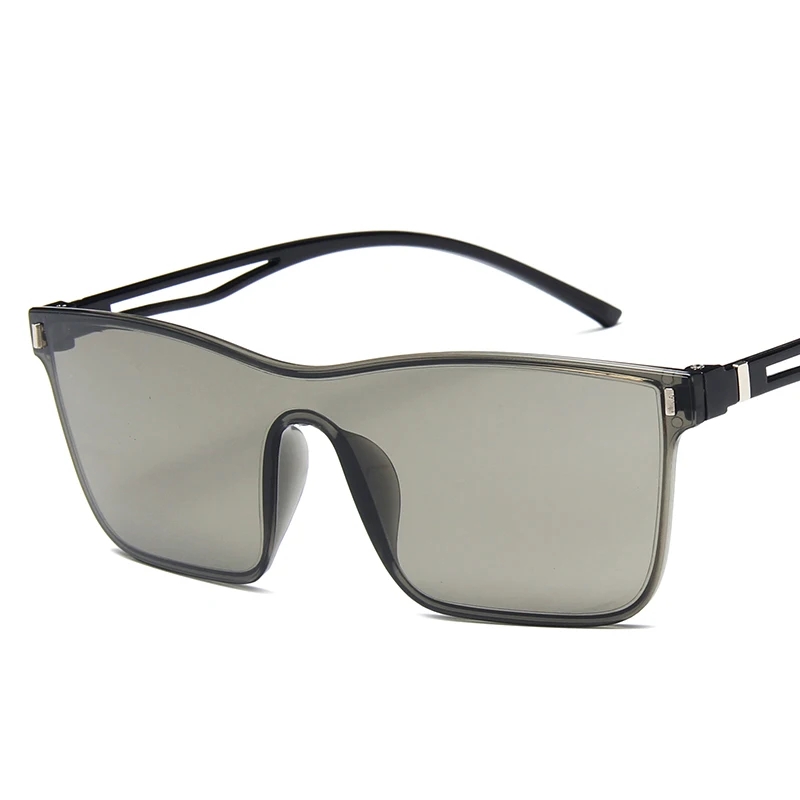 Новинка, квадратные солнцезащитные очки для женщин, океанские цветные линзы, без оправы, солнцезащитные очки, женские модные дизайнерские прозрачные очки, солнцезащитные очки - Цвет линз: Gray