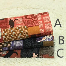 Дизайн 3 цвета черный Кот винтажная Этническая хлопковая ткань по двору/(ширина: 4" /110 см