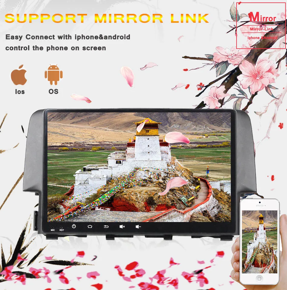 Excellent 4G+64GB Android 9.0 Octa Core 2 Din Car Media Center Player For Honda Civic 2016 2017 2018 Stereo GPS Navigation Audio NO DVD 7 Excellent 4G+64GB Android 9.0 Octa Core 2 Din Car Media Center Player For Honda Civic 2016 2017 2018 Stereo GPS Navigation Audio NO DVD 7