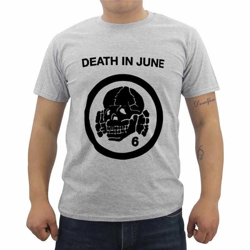 Футболка Impact Death In June Skull 6 футболка с мультяшным персонажем летняя Мужская хлопковая футболка с коротким рукавом Забавные футболки