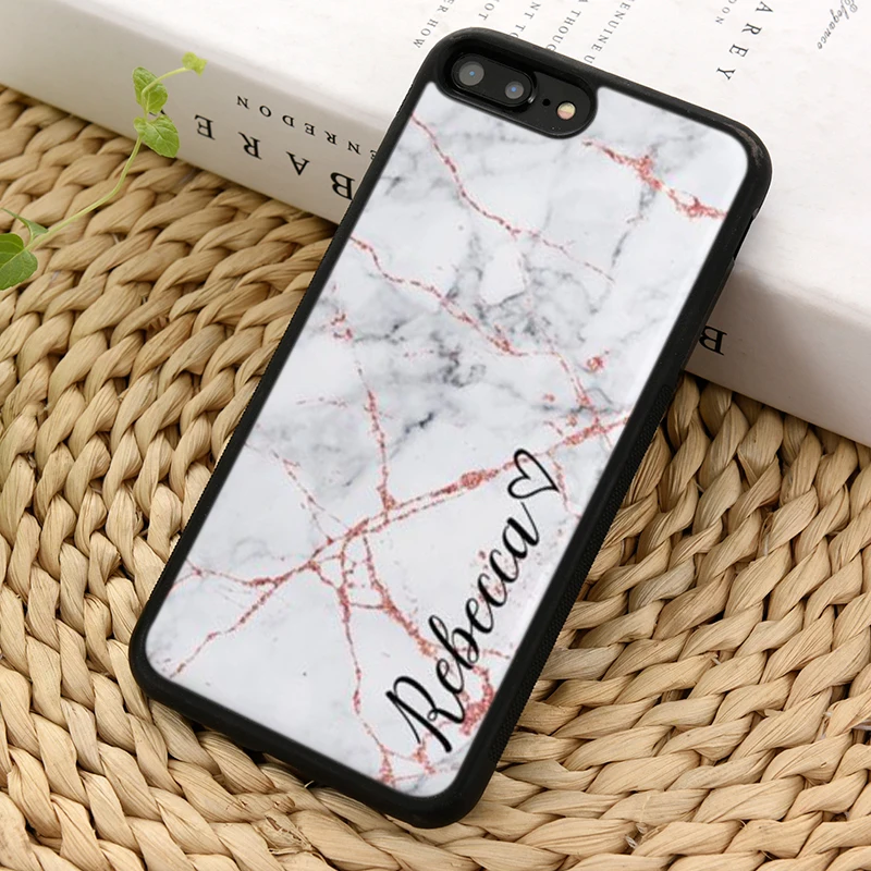 

MaiYaCa Personalised Marble Stone initials Name Phone Case Cover for iPhone 5 5s 6 6s 7 8 X XS max galaxy S6 S7 edge S8 S9 Plus