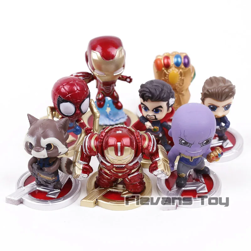 

Avengers 3 Infinity War Iron Man Captain America Thanos Hulkbuster Spiderman Doctor Strange Mini PVC Figures Toys Dolls 8pcs/set