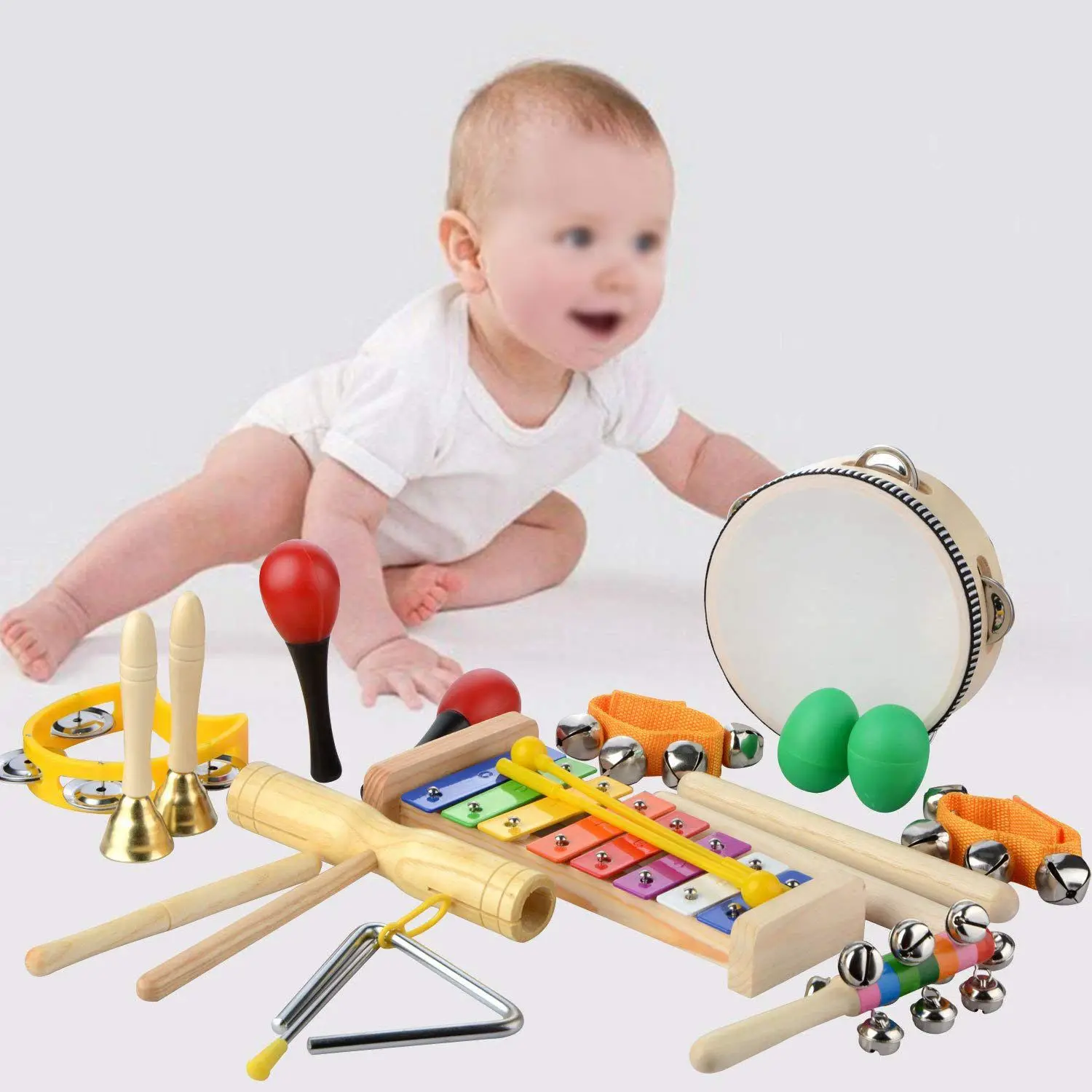 Музыкальные инструменты набор, 20 шт. деревянная перкуссия игрушка ритм и Музыка образование группа набор весело игрушки для малышей Best