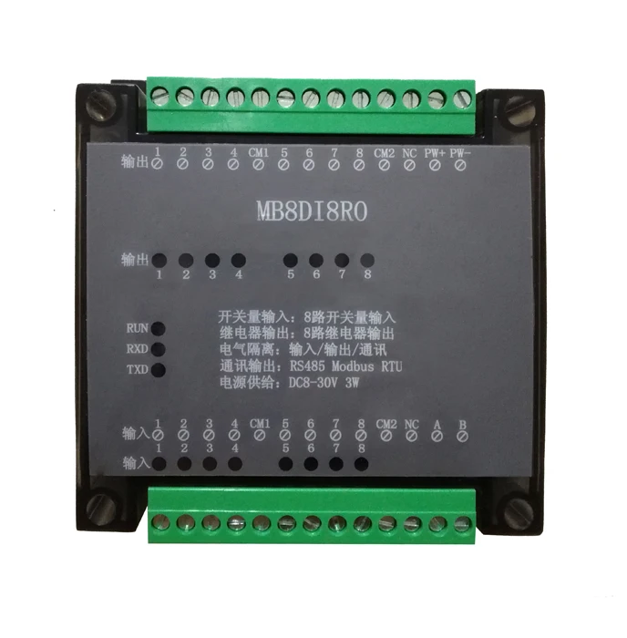 8DI/8RO 8 Road digital isolation input 8 Road relay output module data acquisition control Board RS485 Modbus