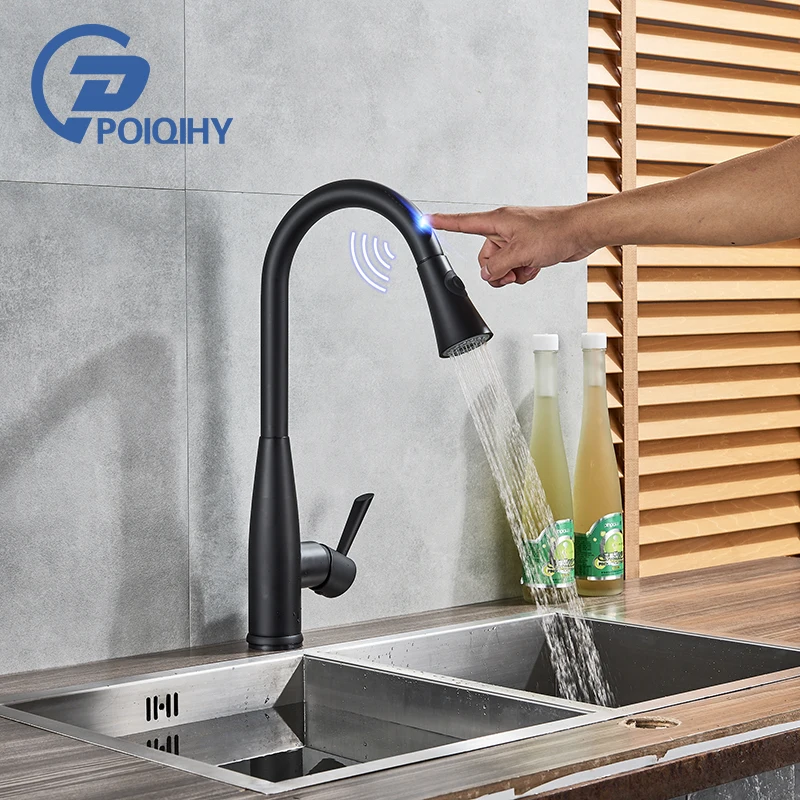 

POIQIHY Sensitive Touch Control Mixer Faucet Pull Down Sense Kitchen Faucet Touch Sense Kitchen Mixer Tap Oil Rubbed Bronze Tap