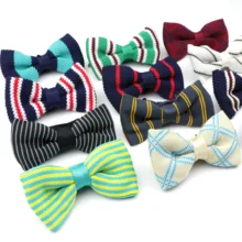 Однослойная Мужская и женская вязаная Бабочка для отдыха полосатая модная Регулируемая бабочка тканая дизайнерская трикотажная одежда вязаный галстук-бабочка