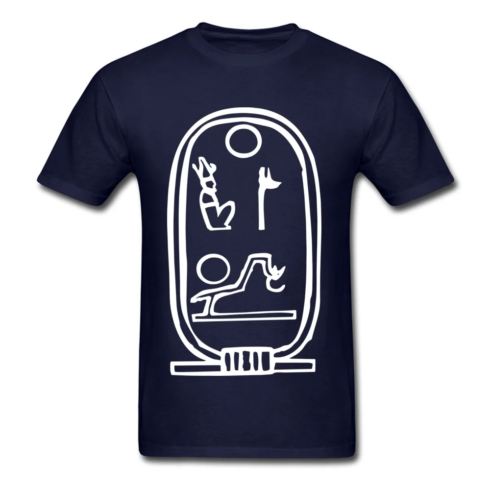 Fashionable T Shirts Newest Round Neck Egyptian Hieroglyph Ancient Pure Cotton Men T Shirt Design Short Sleeve Sweatshirts Egyptian Hieroglyph Ancient navy