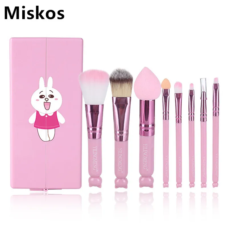 Kawaii Makeup Brushes Set 8pcs Make up Brushes Cute Cosmetics Facial