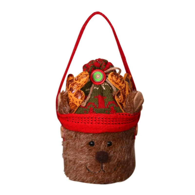 C Christmas Handheld Apple Bags Candy Gift Bags Christmas Holiday Party Decoration For New Year Santa Claus Gift Bag - Цвет: C