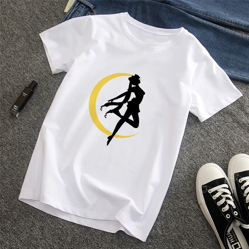 

Summer new women's cartoon print Harajuku Sailor Moon fashion ins hip hop short-sleeved women's T-shirt tops