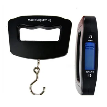 

Quevinal Free DHL FEDEX 50pcs Pocket 50kg/10g LCD Digital Fishing Hanging Electronic Scale Hook Weight Luggage