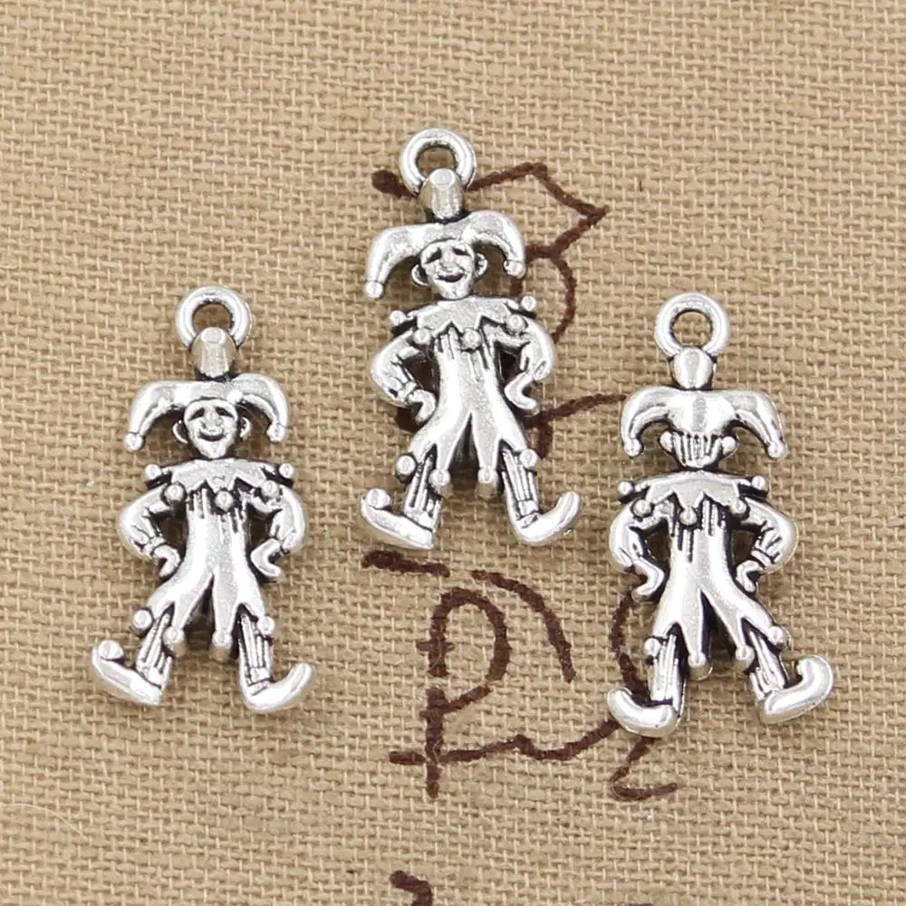 

6pcs Charms clown joker jester 25x12mm Antique Making pendant fit,Vintage Tibetan Silver Bronze,DIY Handmade Jewelry