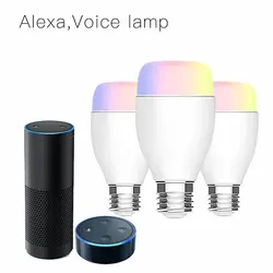 2/3 шт. Смарт Домашнее освещение с помощью светодиодов E27 светодиодные лампы работать с Alexa Google домашней автоматизации голосовой пульт