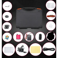 Тату комплект тату черный катушки Machine Gun для татуировки Практика татуировщик Питание ручки педаль комплект оборудования