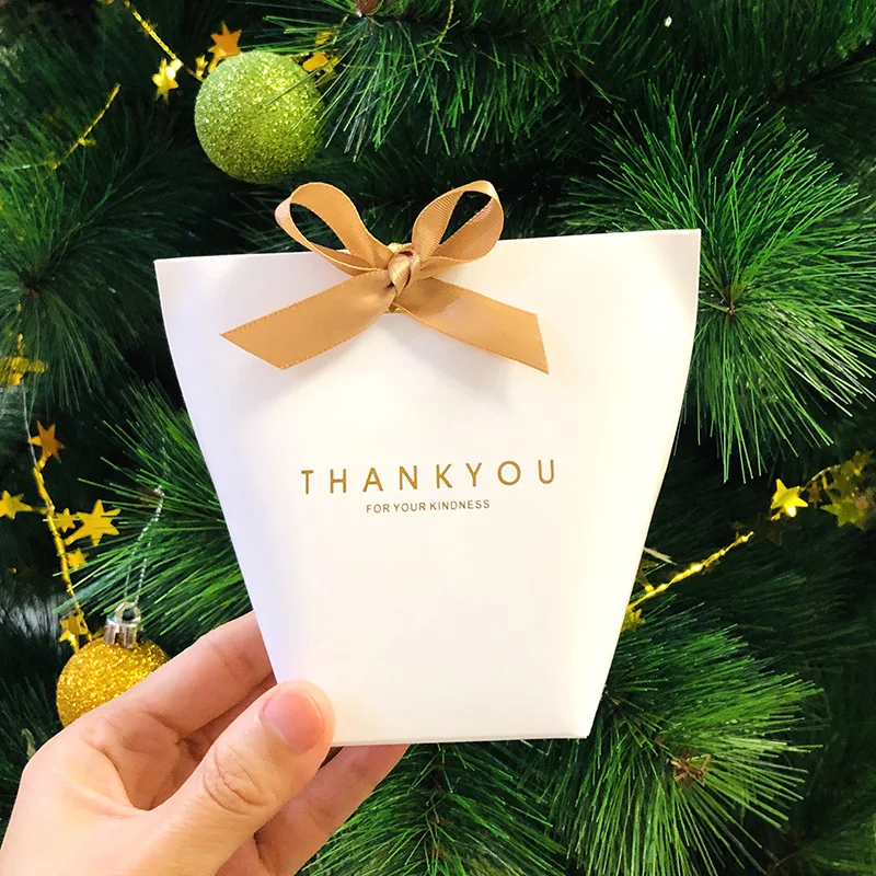 Бронзовая Подарочная бумажная сумка французский Мерси спасибо подарок для рождественской вечеринки сумка свадебные конфеты пакеты для выпечки Подарочная коробка с лентой