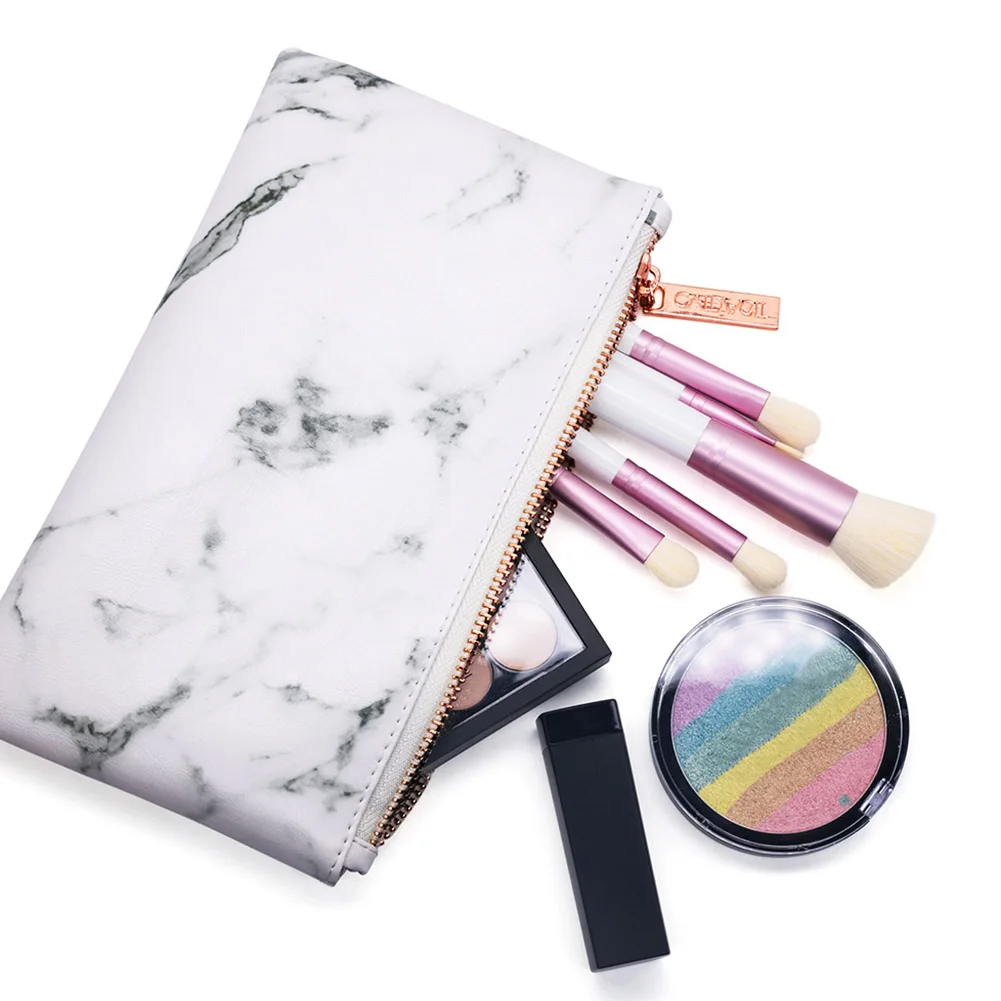 Women&#39;s Makeup Cosmetic Bag Marble Pattern Square Fashion Storage Zipper Pouch FBE3 Women bag-in ...