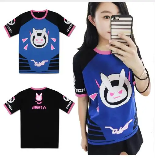 Игра OW D. VA кролик маскарадные костюмы Dva милые футболки с короткими рукавами унисекс топы тройник одежда