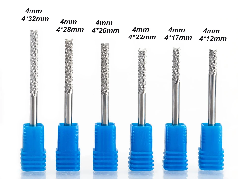 HUHAO 1 шт. 3,175 мм 4 мм 6 мм Карбид вольфрамовый нож для кукурузы резки фрезерные долота ПХБ Концевая фреза ЧПУ фрезы для гравировки