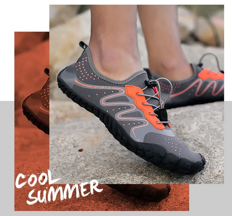 Мужская водонепроницаемая обувь; летняя дышащая акваобувь на резиновой подошве; женские пляжные сандалии; носки для купания и пешего туризма