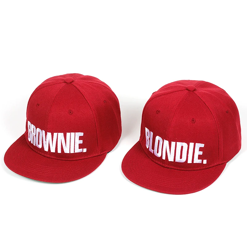 BLONDIE домовой вышивка Snapback Шапки подруга Для женщин Подарки для нее бордовый Бейсбол шапки хип-хоп Регулируемый Gorras