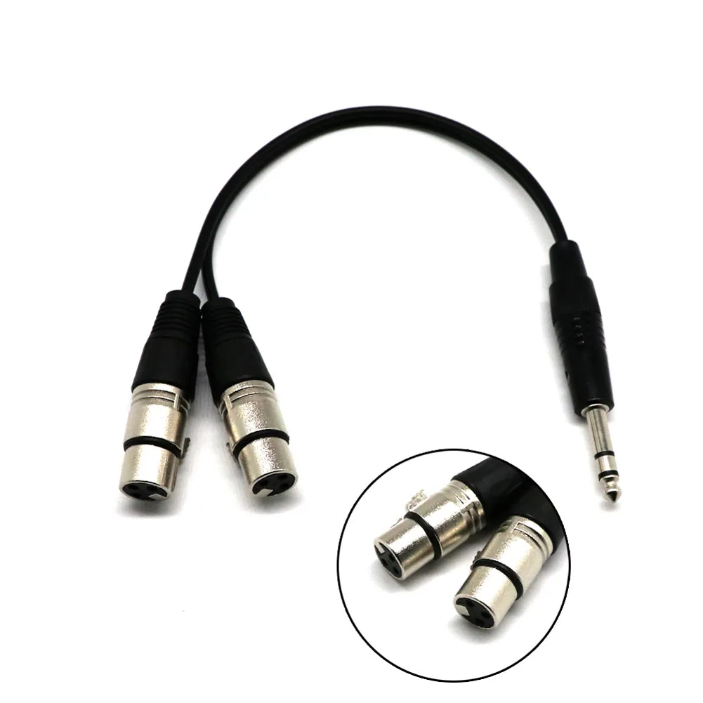 6 35 мм стерео Штекерный двойной 2x XLR гнездовой кабель разветвитель шнур 0 3 м SD998| |