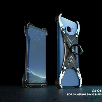 

R-just For Samsung S8 Plus Note 8 Case Luxury Universal Hard Metal Aluminum Alloy Frame Armor Protective Back Phone Case Cover
