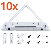 10 комплектов алюминиевый передний бампер с металлическим буксировочным крюком для 1/10 RC Traxxas TRX-4 TRX4 гусеничный 8235 Hop Up обновленные детали