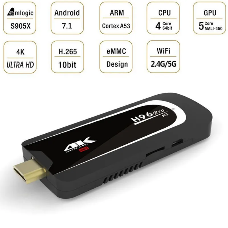 KuWfi2G/16G Android 7 1 ТВ приставка ключ Amlogic S905X четырехъядерный 2 4G 5G Wifi мини-ПК BT 4 0 4K HD