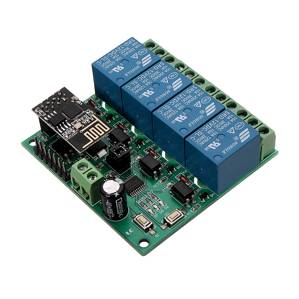 DC12V ESP8266 четыре WiFi реле канала IOT умный дом телефон приложение дистанционное управление переключатель