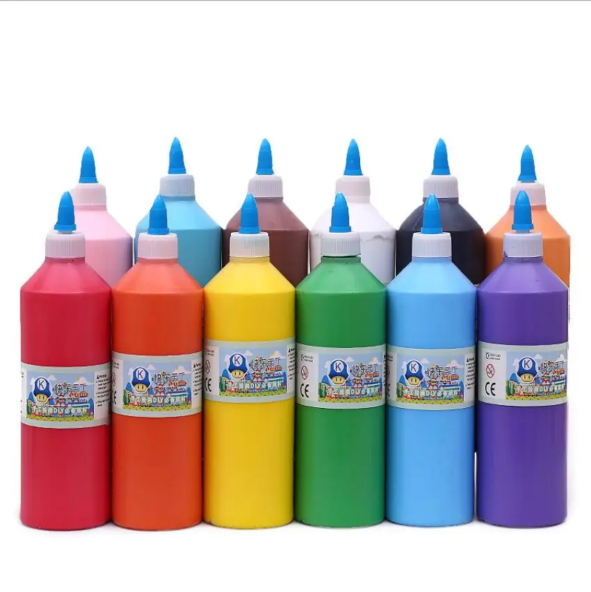 

500ml Large Bottles of Water Color Paint Graffiti Paint Finger Print Painting Graffiti Painting Non-toxic Washable Pigment