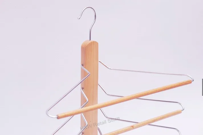 Hangerworld компактная многослойная деревянная вешалка для хранения одежды и брюк (4