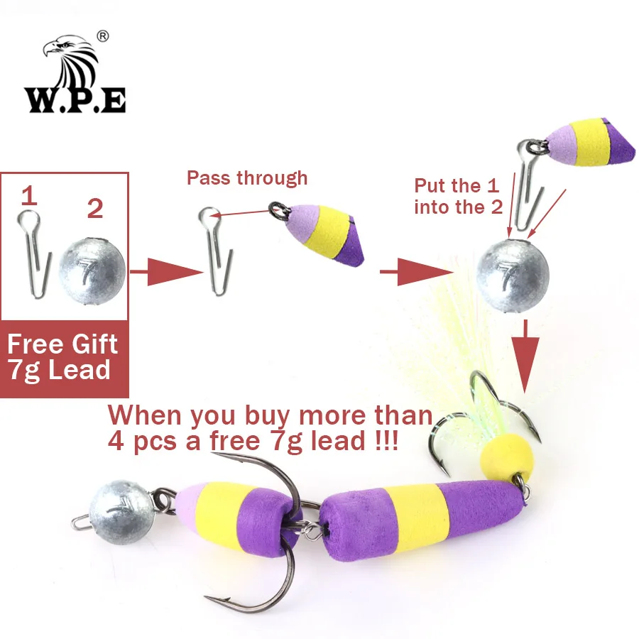 W.P.E New Fishing Lure 1pcs M Swim Bait Soft Lure High Density Foam Lure Fishing Tackle Multicolor Bass Artificial Lure Wobblers