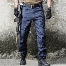 S. ARCHON Военные Тактические Джинсы Брюки мужские SWAT армейские джинсовые брюки весна лето тонкие свободные повседневные мотоциклетные мужские брюки
