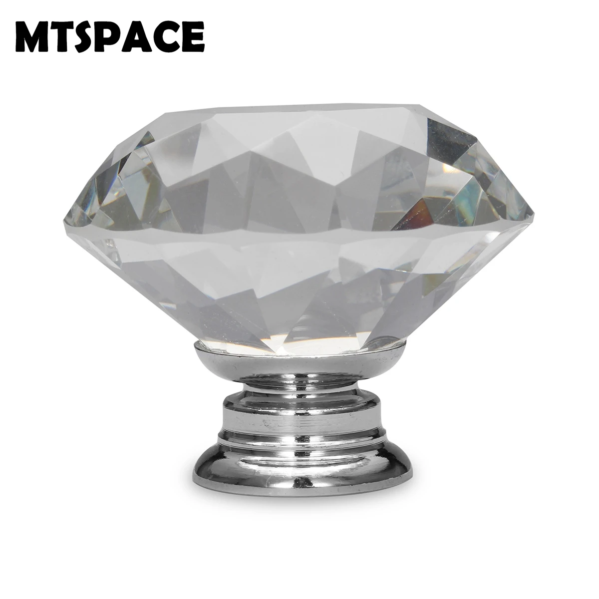 MTSPACE 1pcs 40mm Diamond Shape Clear Crystal Glass Diamond Cut Door